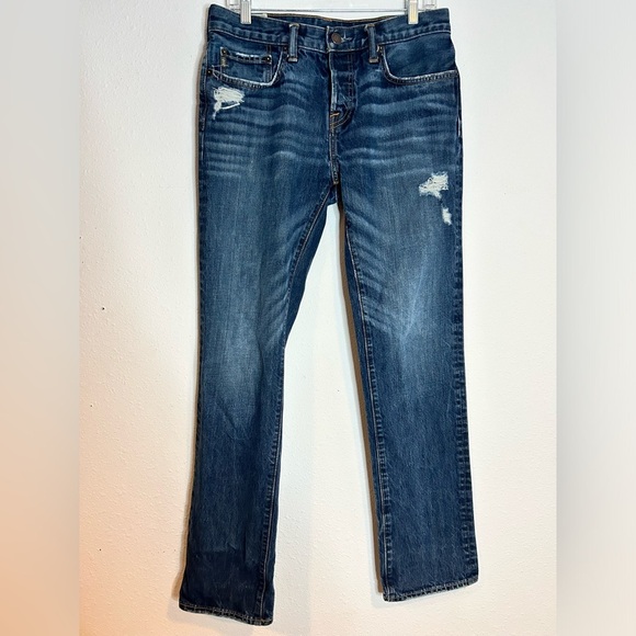 Abercrombie & Fitch Blue Slim Jeans with Distressing Size 31 - Picture 1 of 7